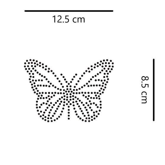 Aplique Mariposa Negra Pequeña Strass BY DELUXE Chile