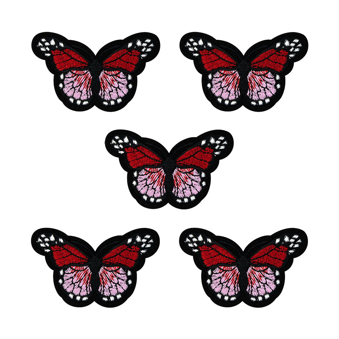 5 Unidades Decoración Mariposa Roja Bordada BY DELUXE Chile