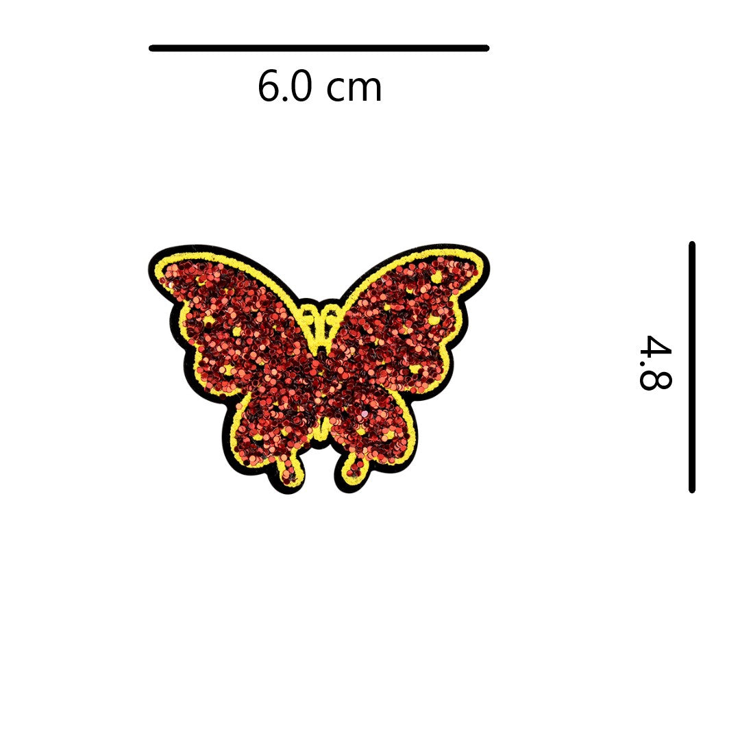 5 Unidades Parche Mariposa Roja Brillante BY DELUXE Chile