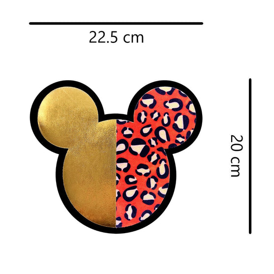 Parche Mouse Dorado Animal Print Felpa Naranja BY DELUXE Chile