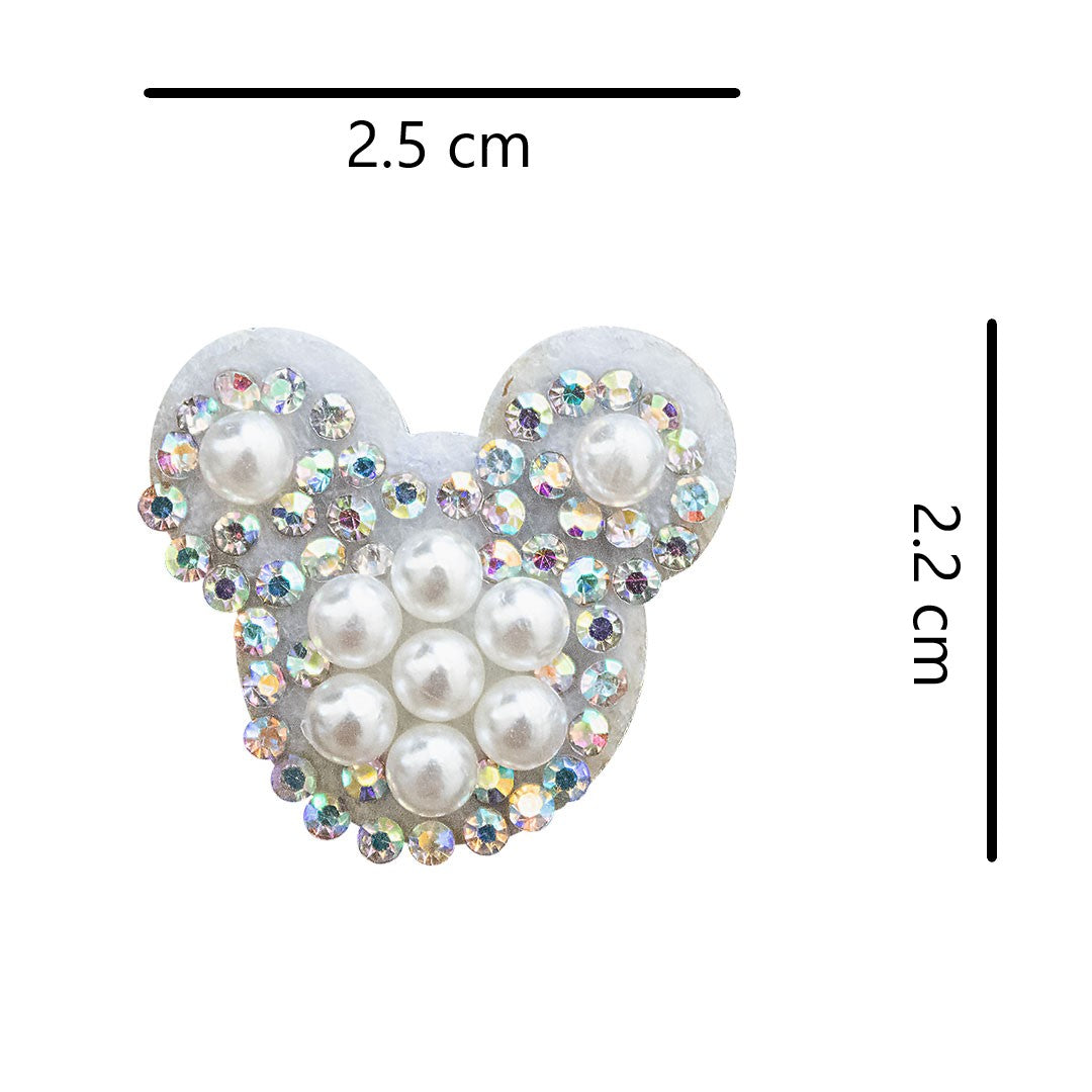 20 Unidades Decoración Mouse Blanco Perlas Brillantes BY DELUXE Chile
