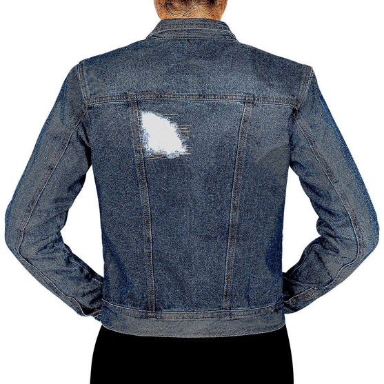 Chaqueta Denim Algodón Oxford Destroyed Bordada BY DELUXE Chile