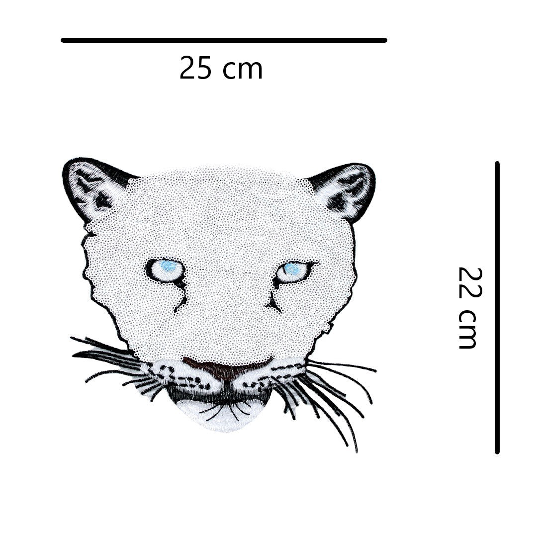 Parche Pantera Blanca Lentejuelas BY DELUXE Chile