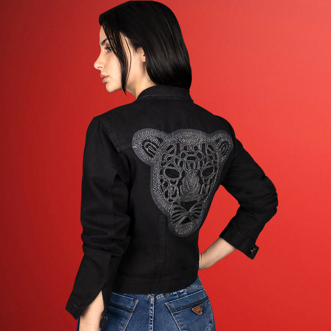Parche Pantera Negra Grande Bordada Lentejuelas BY DELUXE Chile