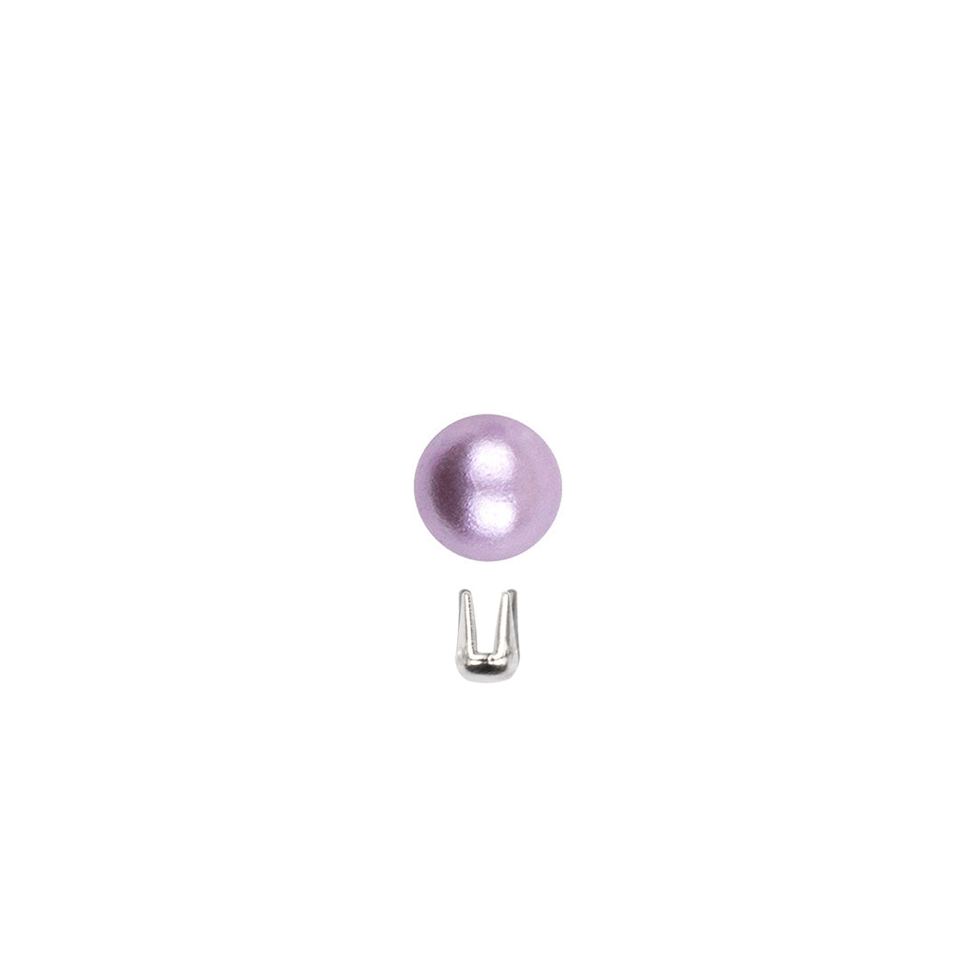 100 Unidades Perla Acrílica Lila con Remache BY DELUXE Chile