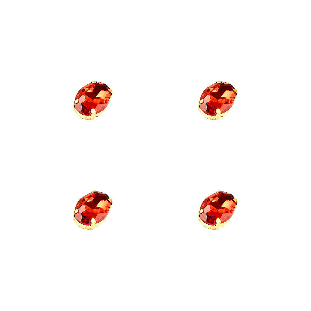 10 Unidades Piedra Brillante de Cristal Rojo BY DELUXE Chile