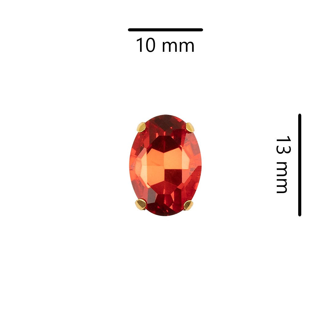 10 Unidades Piedra Brillante de Cristal Rojo BY DELUXE Chile