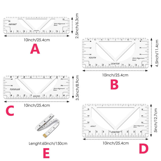 Juego 4 Reglas Guía + Cinta Métrica BY DELUXE Chile