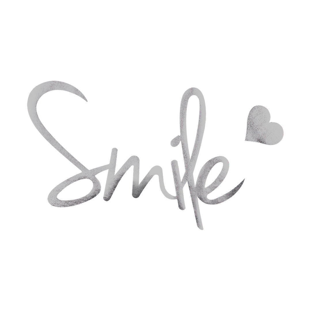 Parche Smile Plateado Brillante BY DELUXE Chile