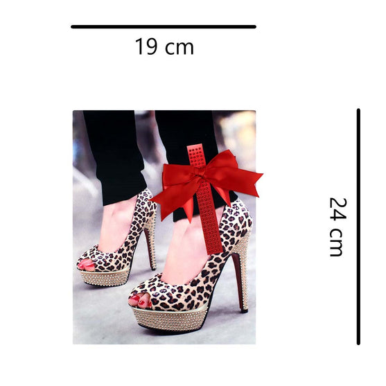 Aplique Tacones Animal Print Cinta Roja Cristales BY DELUXE Chile