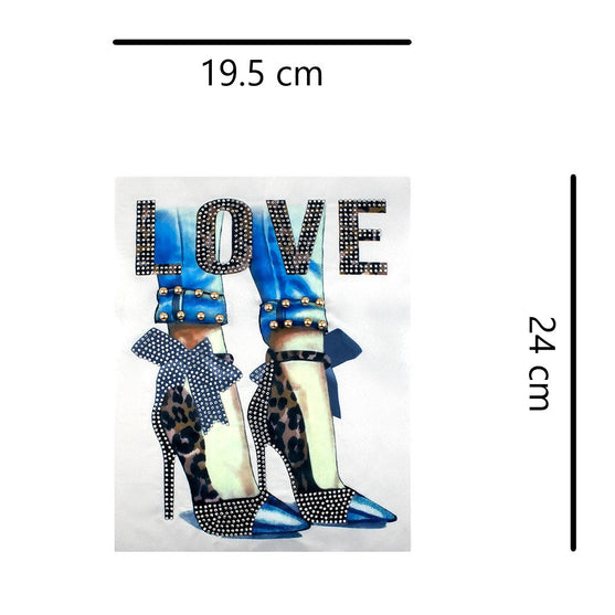 Aplique Tacones Animal Print Love Cristales BY DELUXE Chile