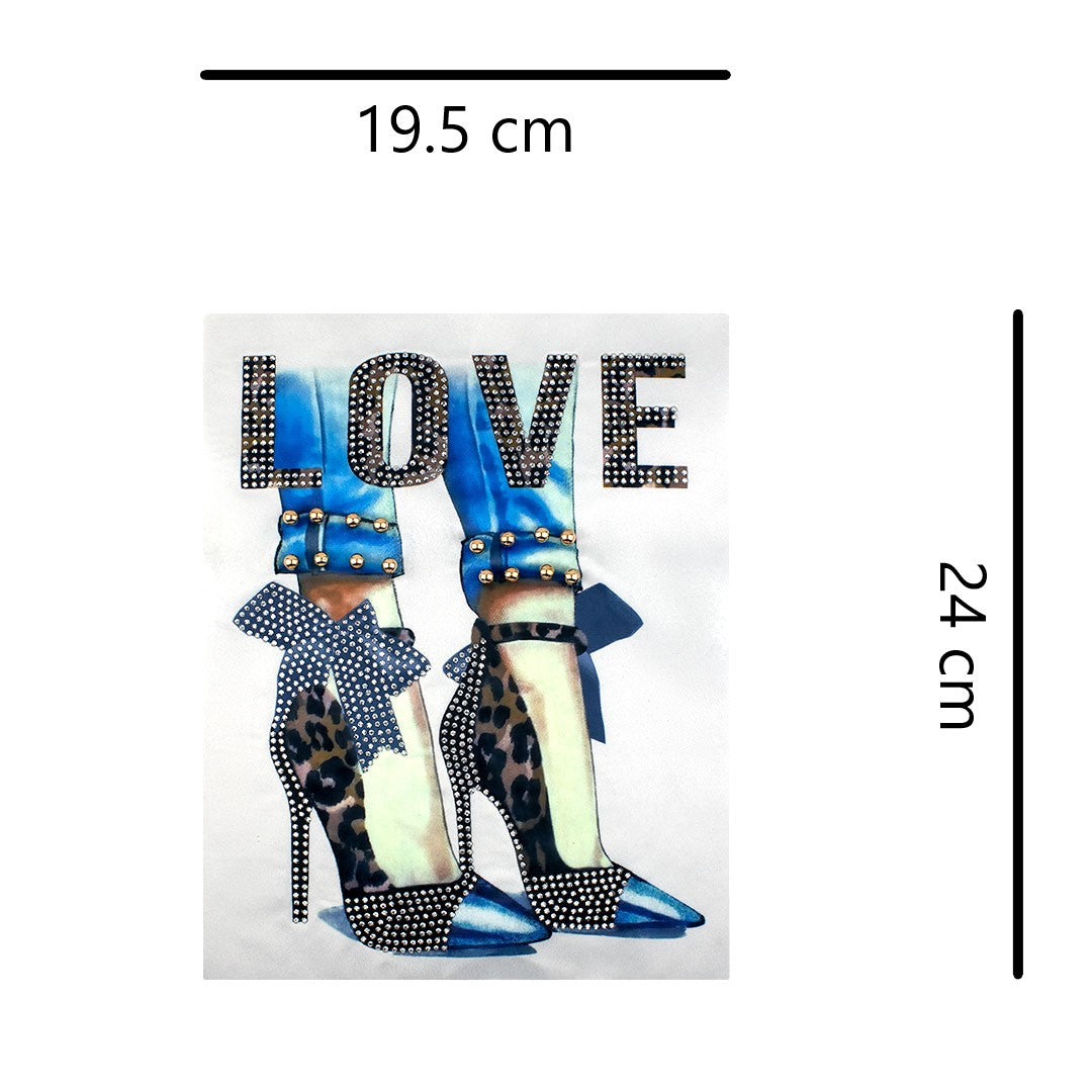 Aplique Tacones Animal Print Love Cristales BY DELUXE Chile