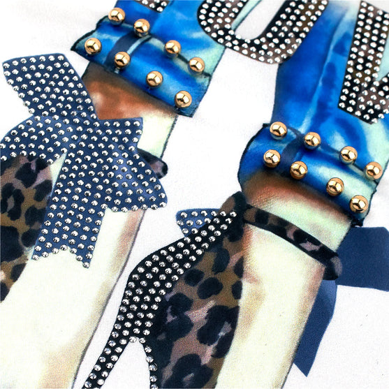 Aplique Tacones Animal Print Love Cristales BY DELUXE Chile