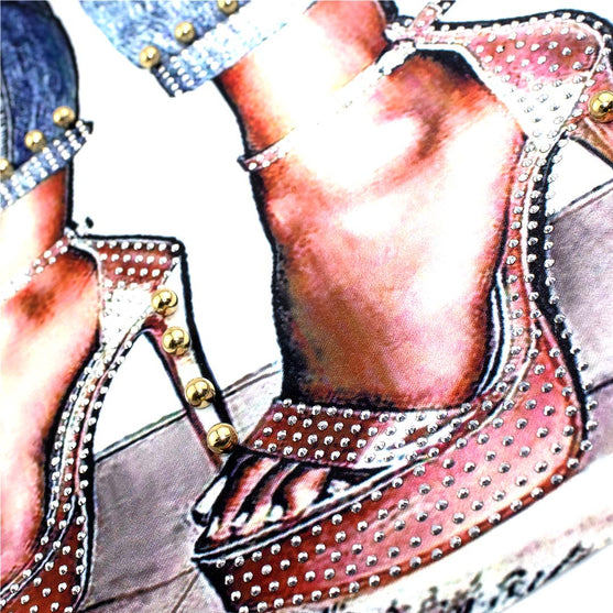 Aplique Tacones Jeans Cristales BY DELUXE Chile