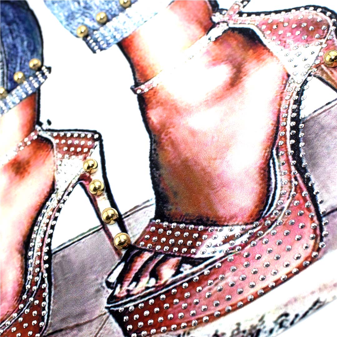 Aplique Tacones Jeans Cristales BY DELUXE Chile