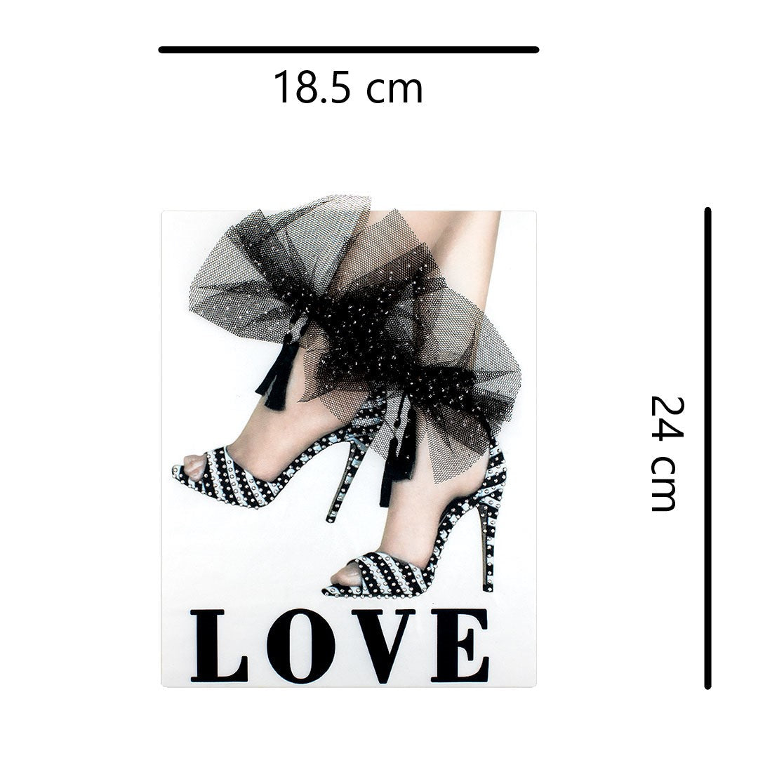 Aplique Tacones Moño Negro Love BY DELUXE Chile