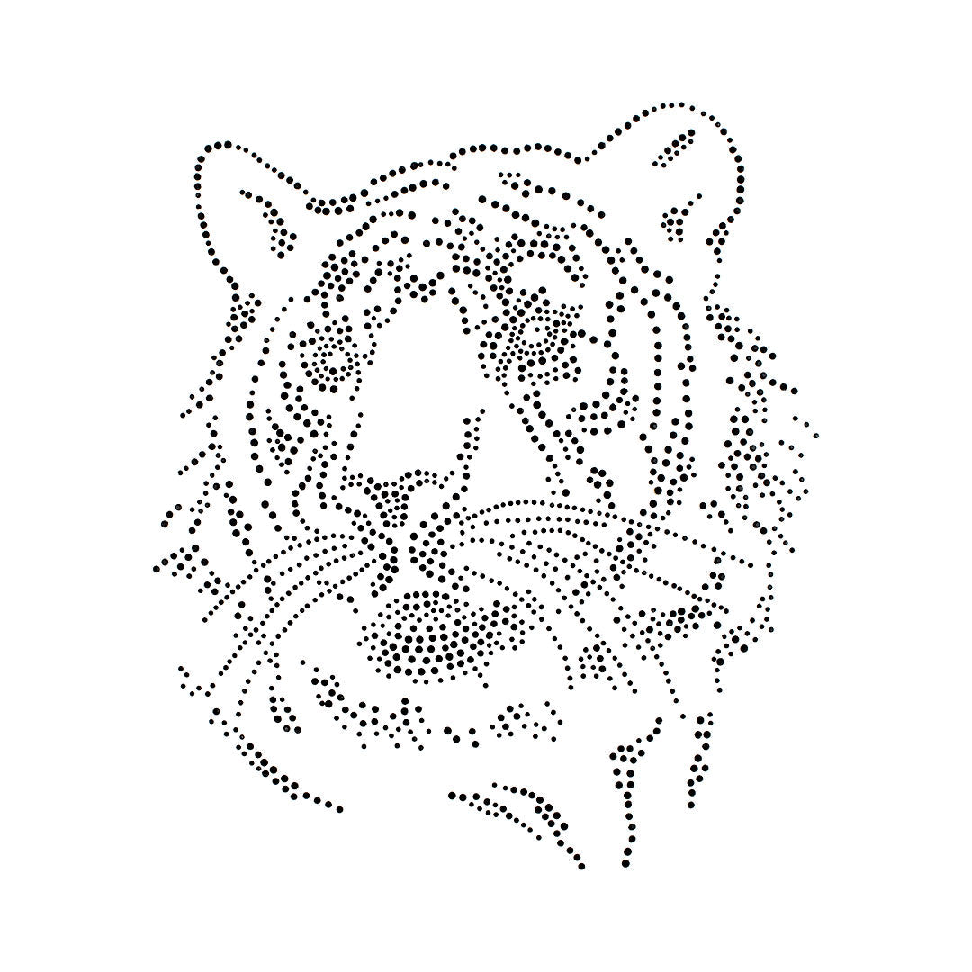 Aplique Tigre Negro Strass BY DELUXE Chile