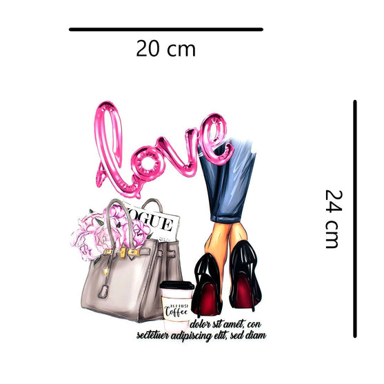 Aplique en Vinilo Love Tacones Negros BY DELUXE Chile